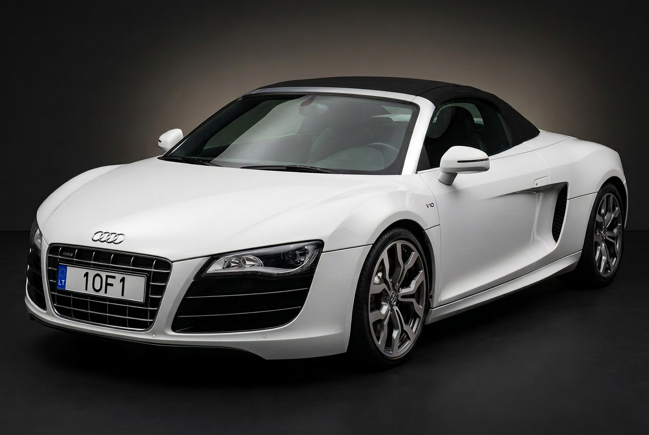 Audi R8 Spyder convertible available for rental sourcing in Lithuania